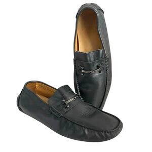 Saks Fifth Avenue Black Label Leather Moc Slip On Driving Loafer SZ 11 Old Money